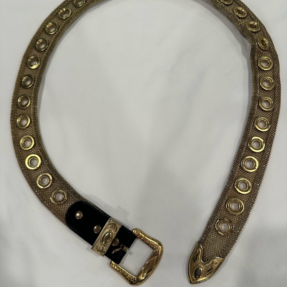 Y2K Gold and Black Women's Belt